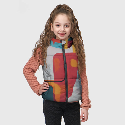 Детский жилет Абстракция с прямоугольниками / 3D-Черный – фото 3