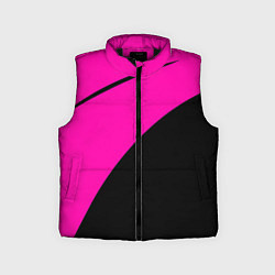 Детский жилет Розовый с чёрным двуцветный с полосой, цвет: 3D-черный