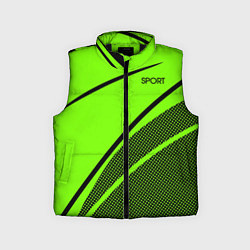 Детский жилет Sport ярко-зелёный с чёрным точечный, цвет: 3D-черный