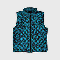 Детский жилет Чёрно-голубой текстура точки, цвет: 3D-черный