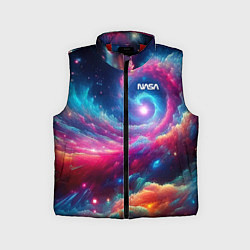 Детский жилет Неоновая галактическая спираль - нейроарт, цвет: 3D-красный