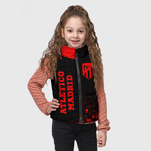Детский жилет Atletico Madrid - red gradient вертикально / 3D-Черный – фото 3