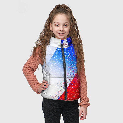 Детский жилет Цвета флага России абстрактный / 3D-Красный – фото 3