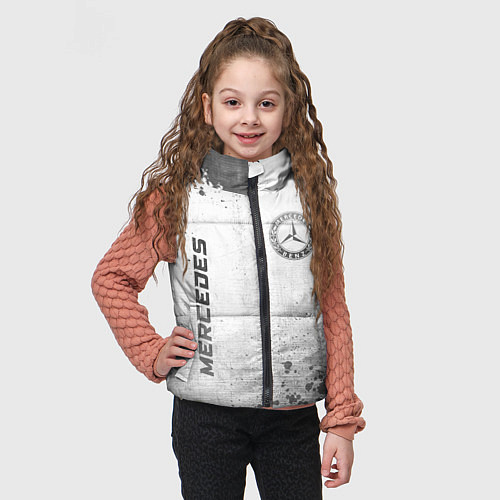 Детский жилет Mercedes - white gradient вертикально / 3D-Черный – фото 3