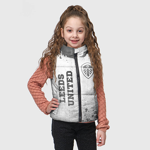 Детский жилет Leeds United - white gradient вертикально / 3D-Черный – фото 3