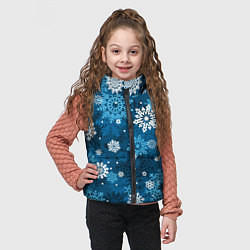 Детский жилет Снежинки белые и голубые, цвет: 3D-черный — фото 2
