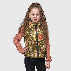 Детский жилет Розы садовые и цветы полевые, цвет: 3D-черный — фото 2