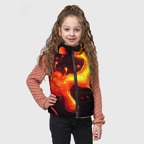 Детский жилет Радужные кляксы на черном фоне / 3D-Черный – фото 3