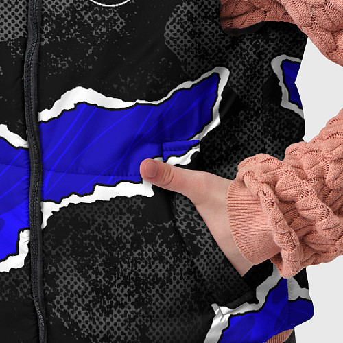 Детский жилет BMW - синие разрывы / 3D-Светло-серый – фото 5