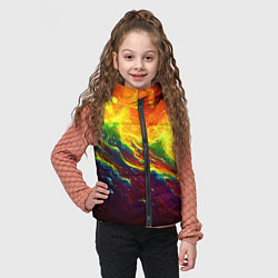 Детский жилет Абстрактные волны с огнем, цвет: 3D-черный — фото 2