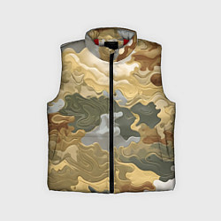 Детский жилет Золотистый камуфляж, цвет: 3D-красный