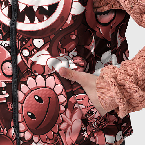 Детский жилет Растения против зомби в красном цвете / 3D-Светло-серый – фото 5