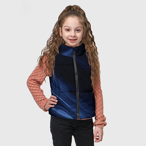 Детский жилет Тёмный синий абстракция дымчатый / 3D-Черный – фото 3