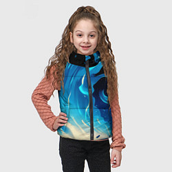 Детский жилет Бело-синее пламя из абстрактных красок, цвет: 3D-красный — фото 2