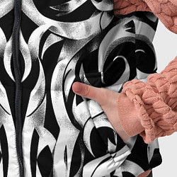 Детский жилет Абстрактный узор - изогнутые формы трайбл татуиров, цвет: 3D-светло-серый — фото 2