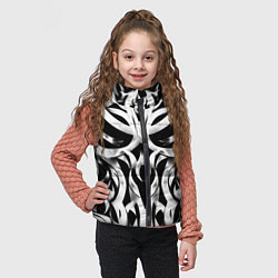 Детский жилет Абстрактный узор - изогнутые формы трайбл татуиров, цвет: 3D-светло-серый — фото 2