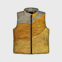 Детский жилет Золотые волны на сером текстура, цвет: 3D-красный