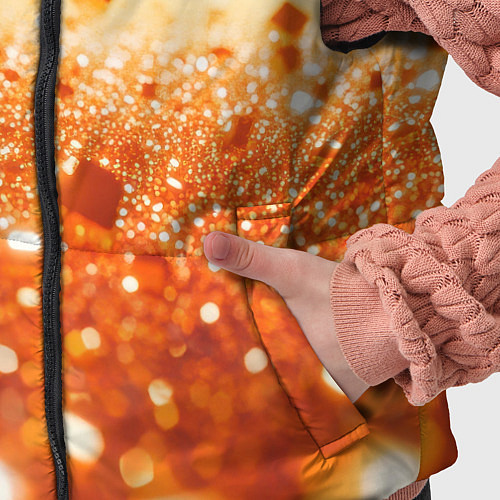 Детский жилет Оранжевые блестящие частицы текстура / 3D-Светло-серый – фото 5