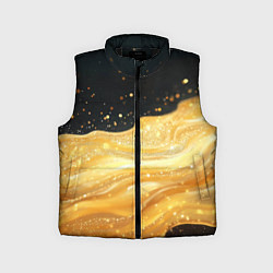 Детский жилет Золотистая материя на черном фоне, цвет: 3D-черный
