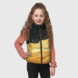 Детский жилет Золотистая материя на черном фоне, цвет: 3D-черный — фото 2
