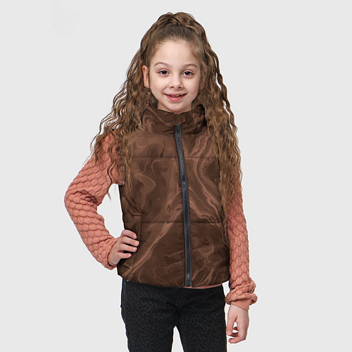 Детский жилет Коричневый абстракция в точку / 3D-Черный – фото 3