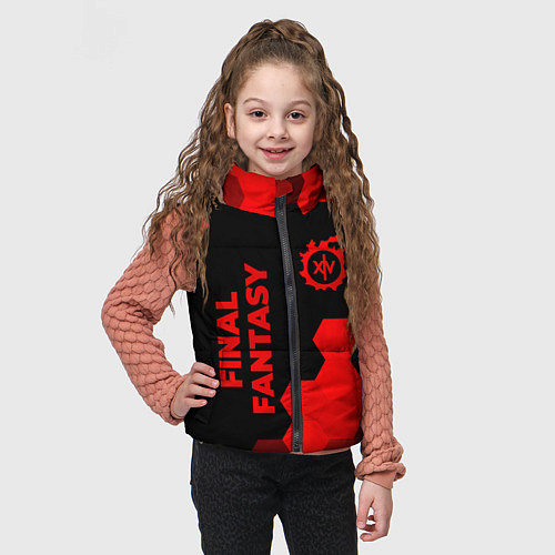 Детский жилет Final Fantasy - red gradient вертикально / 3D-Черный – фото 3