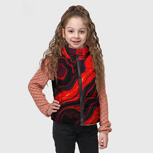 Детский жилет Срез магматической породы / 3D-Черный – фото 3