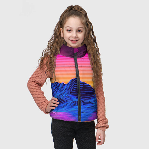 Детский жилет Неоновый закат / 3D-Черный – фото 3