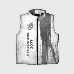 Детский жилет Cyberpunk 2077 - white gradient по-вертикали, цвет: 3D-черный
