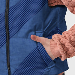 Детский жилет Синий текстурный с полосой, цвет: 3D-черный — фото 2