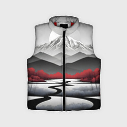 Детский жилет Белые горы и красные деревья, цвет: 3D-красный