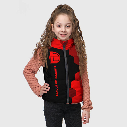 Детский жилет League of Legends - red gradient по-вертикали / 3D-Черный – фото 3