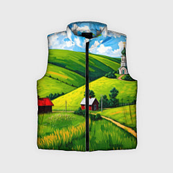 Детский жилет Русская деревенька, цвет: 3D-светло-серый