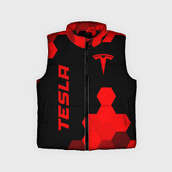 Детский жилет Tesla - red gradient вертикально, цвет: 3D-черный