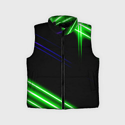 Детский жилет Green pink purple line, цвет: 3D-черный