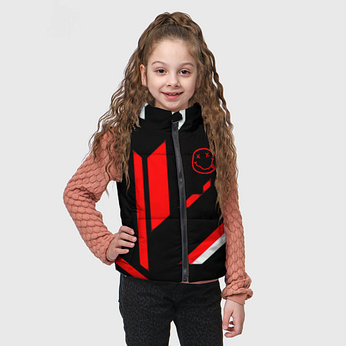 Детский жилет Nirvana текстура полосы / 3D-Черный – фото 3