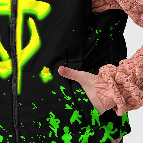 Детский жилет Doom x fallout кислотное лого / 3D-Светло-серый – фото 5