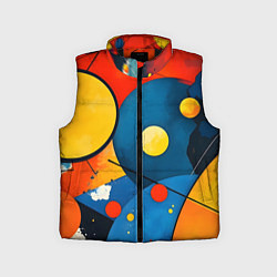 Детский жилет Динамичный красочный паттерн, цвет: 3D-черный