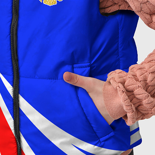 Детский жилет Герб России - цвета флага / 3D-Светло-серый – фото 5