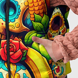 Детский жилет Colorfull skulls and bananas - pop art pattern, цвет: 3D-красный — фото 2