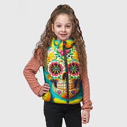 Детский жилет Череп и бананы - летняя композиция, цвет: 3D-красный — фото 2