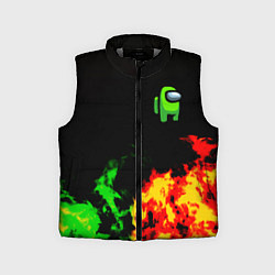 Детский жилет Амонг ас огненная текстура, цвет: 3D-светло-серый