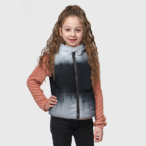 Детский жилет Разводы черной краски / 3D-Черный – фото 3