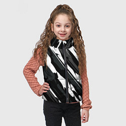 Детский жилет Разводы белым на черном, цвет: 3D-светло-серый — фото 2