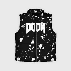 Детский жилет Doom белые краски всплеск, цвет: 3D-черный