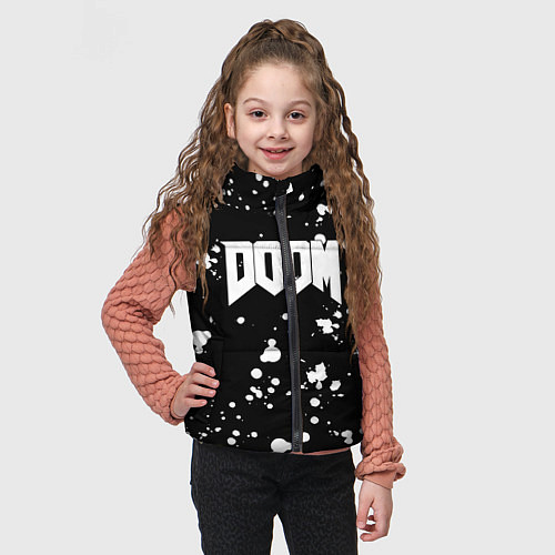 Детский жилет Doom белые краски всплеск / 3D-Черный – фото 3