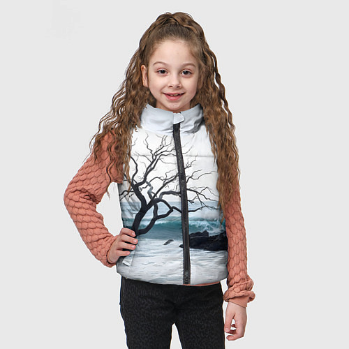 Детский жилет Дерево в море / 3D-Черный – фото 3