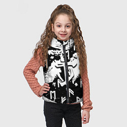 Детский жилет Doom символы краски, цвет: 3D-светло-серый — фото 2