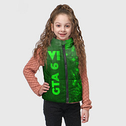 Детский жилет GTA 6 - green gradient по-вертикали, цвет: 3D-черный — фото 2