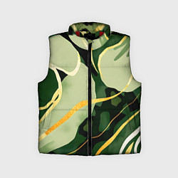 Детский жилет Зеленый природный паттерн, цвет: 3D-красный